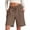 Brown, variant on ClodeEU Women's Elastic Waist Knee Length Shorts,Loose Fit Casual Summer Bermuda Pants Gray,Womens Plus XXL