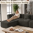thumbnail image 6 of 110" Chenille Modular Sectional Sofa, 4 pcs Upholstered Cloud Couch with Movable Ottoman & 5 Pillows, Deep Seat L Shaped Sectional Couch, No Assembly Required, 6 of 10