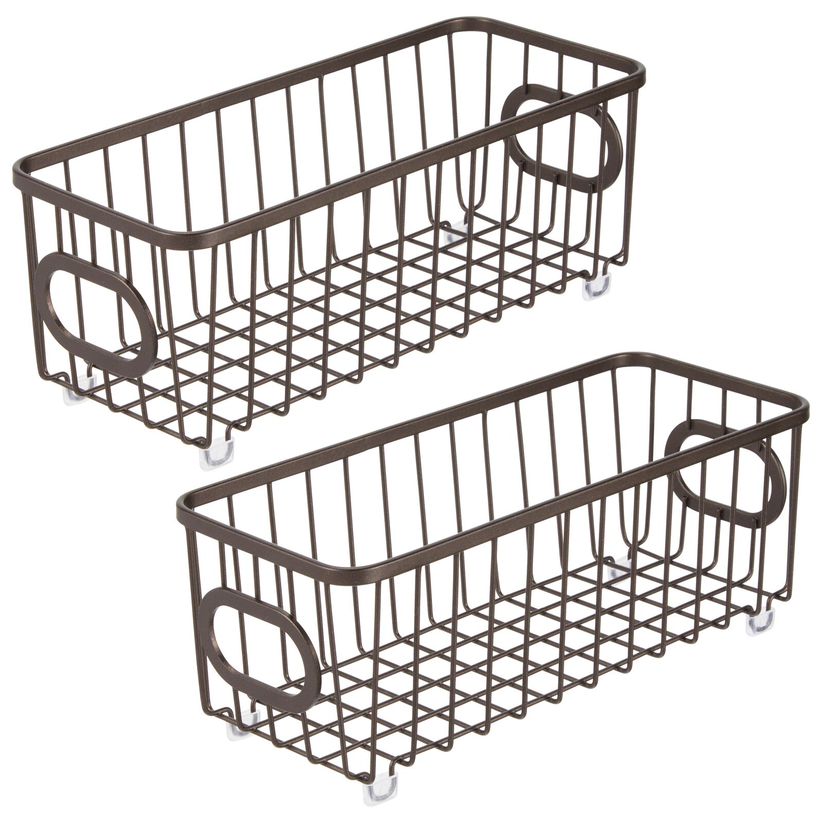 mDesign Metal Farmhouse Kitchen Pantry Food Storage Organizer Basket