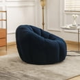 thumbnail image 4 of Bean Bag Chair, Bean Bag Sofa Chair with Armrests Stuffed High-Density Foam, Lazy Sofa Comfy Chairs Beanbag Chair for Adults in Living Room, Bedroom Reading (Dark Blue), 4 of 8