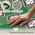 thumbnail image 6 of ODIKA 3'x5' Washable Throw Rug Stain Resistant, Low Profile, Non-Slip Large Bold Soccer Plate Pennant Border Crossed Bats Field Grid Refined for Entryway, Kitchen, Mudroom, 6 of 7