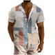 thumbnail image 1 of Camisa Hawaiana para Hombres Imprimir Botón de Manga Corta Girar Hacia Abajo Cuello Blusa Poliéster Spandex, Casual Hawaiano Playa Superior, 1 of 5