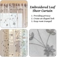 thumbnail image 4 of 2 Panels Leaf Flora Embroidered Farmhouse Semi Sheer Curtain Voile Curtains for Living Room Bedroom Window Treatment White Light Gray 53 x 63 Inch, 4 of 6