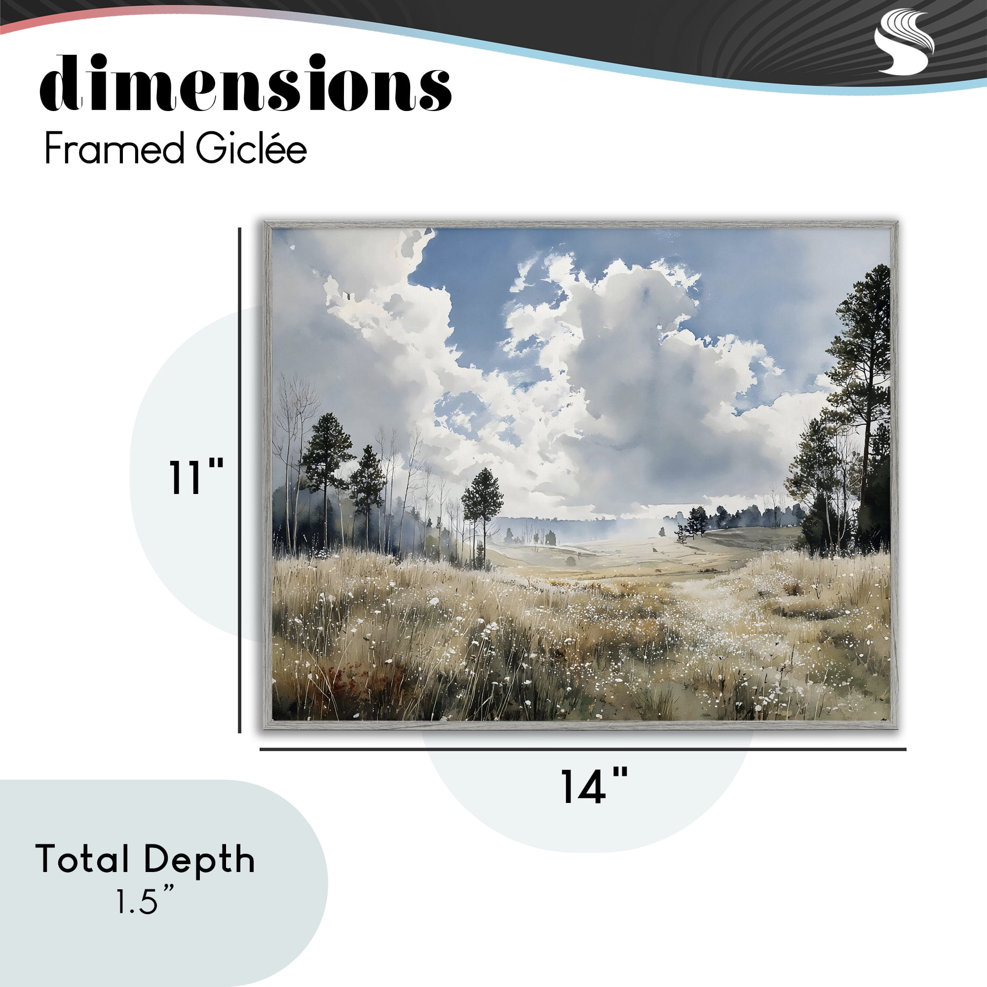 Stupell Industries Blue Kissed Landscape Gray Framed Giclee Art, design by Franklyn Gregory