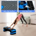 thumbnail image 4 of ZenSports 27" Adjustable Workout Aerobic Stepper PP Non-Slip Exercise Platform Home Gym Cardio Fitness W/4 Risers, Blue, 4 of 9