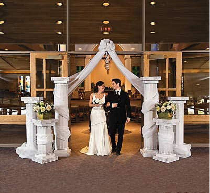 Fun Express - 6' Marble Fluted Pillars (2pc) for Wedding - Party Decor - Large Decor - 3 - D Stand Ups - Wedding - 2 Pieces