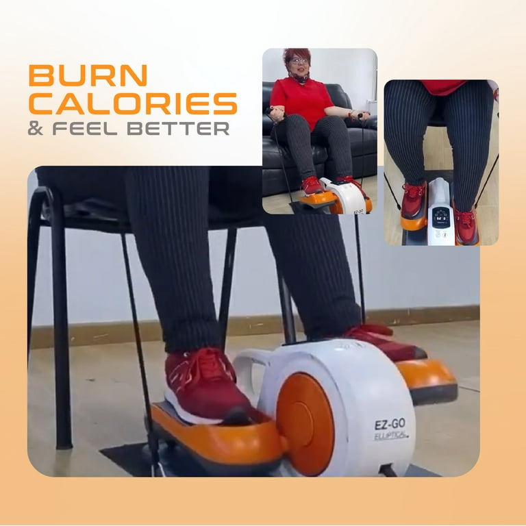 EZ GO Elliptical Under Desk Exercise Bike Silent Portable Seated Machine with Workout Levels for Home or Office Desk