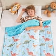 thumbnail image 2 of Teler Weighted Blanket for Kids, 36"x48" 5lbs Cooling Weighted Lap Blanket, Toddler Heavy Blankets, Fluorescent Dinosaur, 2 of 8