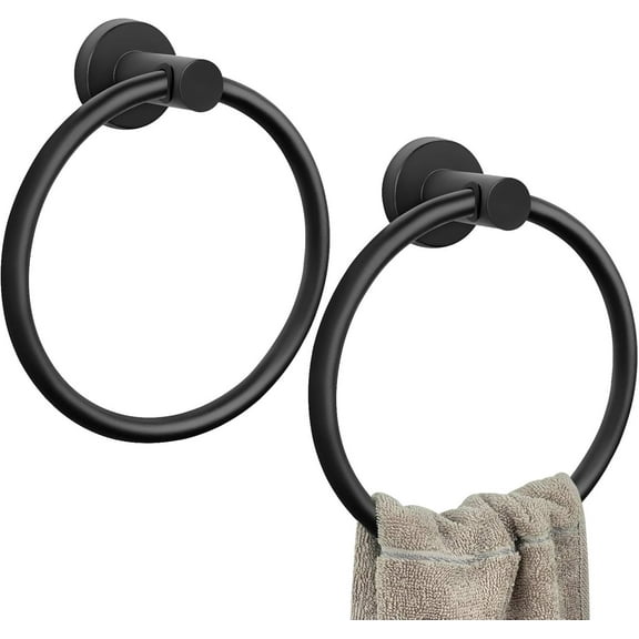 Round Towel Ring, Bathroom Hand Towel Holder Stainless Steel Towel Hangers Wall Mount Bathroom Hardware Accessories (2pcs)