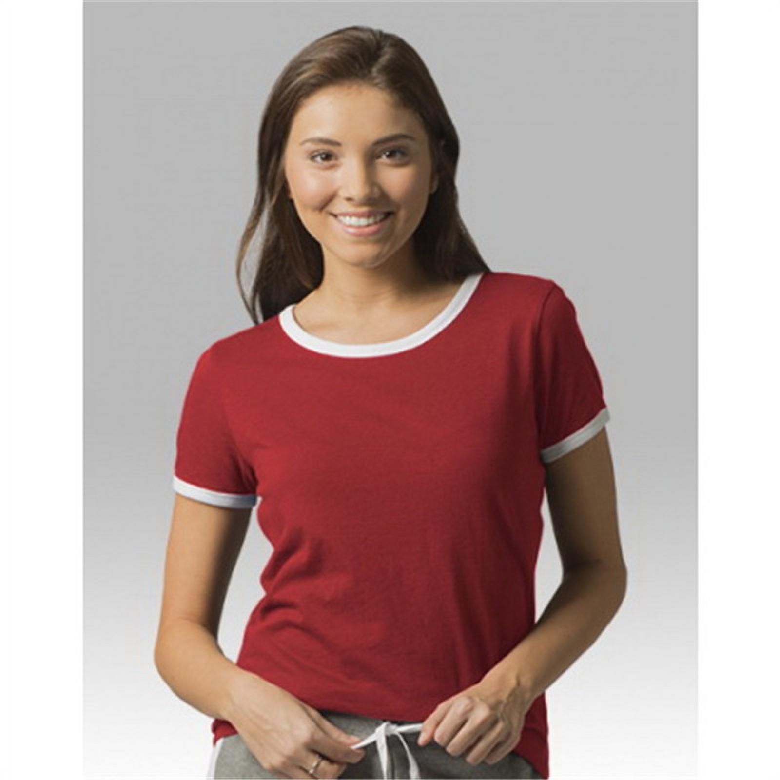 Boxercraft T47RDW Ladies Ringer Tee,Red 