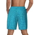 thumbnail image 4 of Gaeub Blue Glitter Mens Swim Trunks Stretch Beach Shorts Quick Dry for Men Swim Shorts Swimwear with Pockets- X-Large, 4 of 9