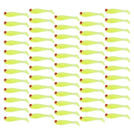 Realistic Soft Silicone Fishing Baits 50PCS Bag Paddle Tail Swimbait Green Life-Like Lures for Artificial Attraction Sarapandan