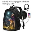 thumbnail image 2 of Balery Purple Glowing Mushroom Print USB Charging Backpack for Men and Women - Water-Resistant, Anti-Theft Laptop Backpack with USB Port for Travel, Work, School, and College, 2 of 7