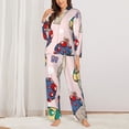 thumbnail image 2 of Yiaed Mushroom Print Pajamas Women's Long Sleeve Sleepwear Soft Button Down Loungewear Pjs Lounge Set Nightwear Womens Pajama Pants-XX-Large, 2 of 7