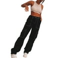 thumbnail image 6 of Douhoow Cargo Jeans for Women High Waist Wide Leg Denim Pants Loose Trousers, 6 of 9