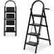 thumbnail image 1 of Escalera De Tijera Escalera Tubular Escalera Plegable Hecha de Acero Inoxidable Escalones Y Patas Antideslizantes Altura (4 Escalones Negro), 1 of 7