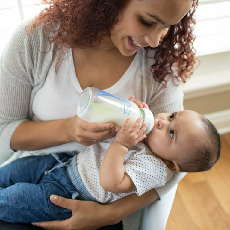 Dr. Brown's Natural Flow Anti-Colic Options+ Wide-Neck Glass Baby Bottle 9oz/270mL, with Level 1 Slow Flow Nipple, 0m+, 2-Pack - Walmart.com