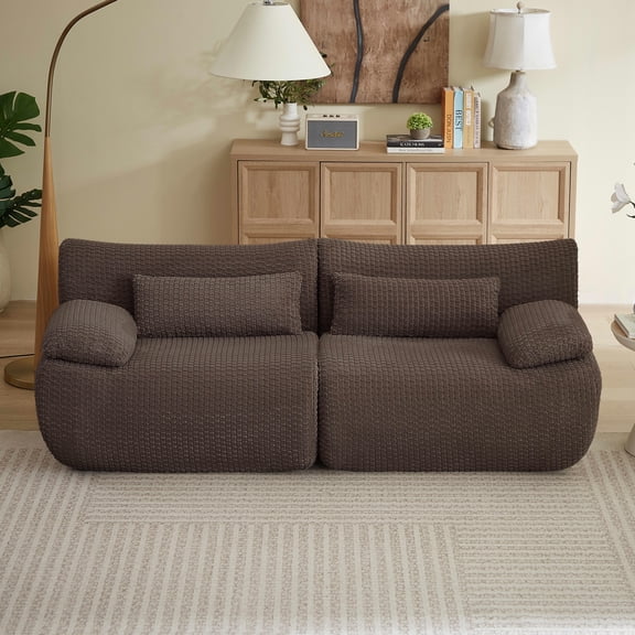 MAYEERTY Modern Cloud Loveseat Sofa, Modular Sectional Corduroy Couch, Boneless Plush No-Assembly for Apartment