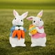 thumbnail image 4 of Ornament Estatua de conejo de resina de Easter Bunny Figurina de conejito () White 2pcs, 4 of 8