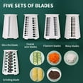 thumbnail image 2 of Rotary Cheese Grater, Manual Speed Vegetable Slicer with 5 Replaceable Stainless Steel Drum Blades & Strong Suction Base & Handle, Faster and Easy to Use for Vegetable, 2 of 5