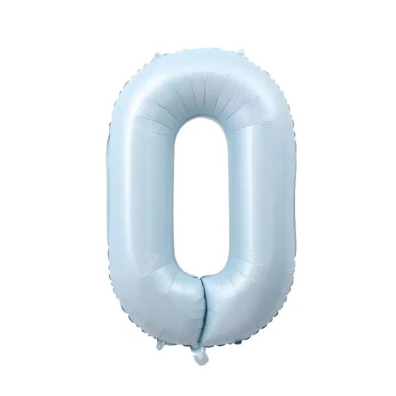 Number Zero Balloon Pastel Blue Sky Blue Light Blue 32" Large Party Birthday Balloon