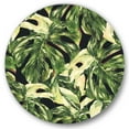 thumbnail image 2 of Designart - Natural Leaves Exotic On Dark II - Tropical Metal Circle Wall Art, 2 of 5