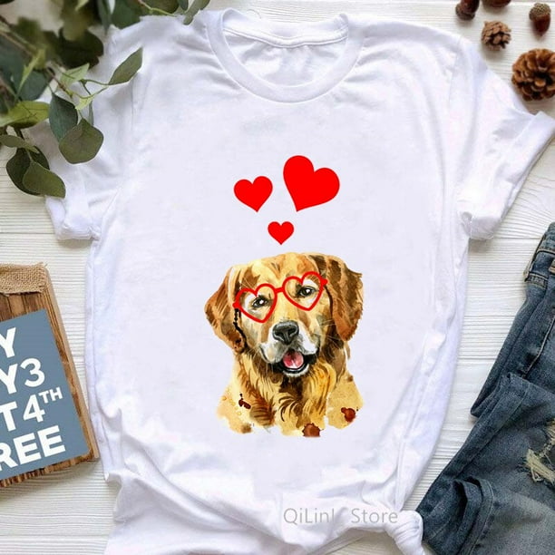 Just A Girl Who Loves Golden Retrievers Graphic Tees Women Pet Dog Mom Lover Mothers Day Gift Funny Tshirt White T Shirt SummerM Gao Jinjia LED Walmart en linea