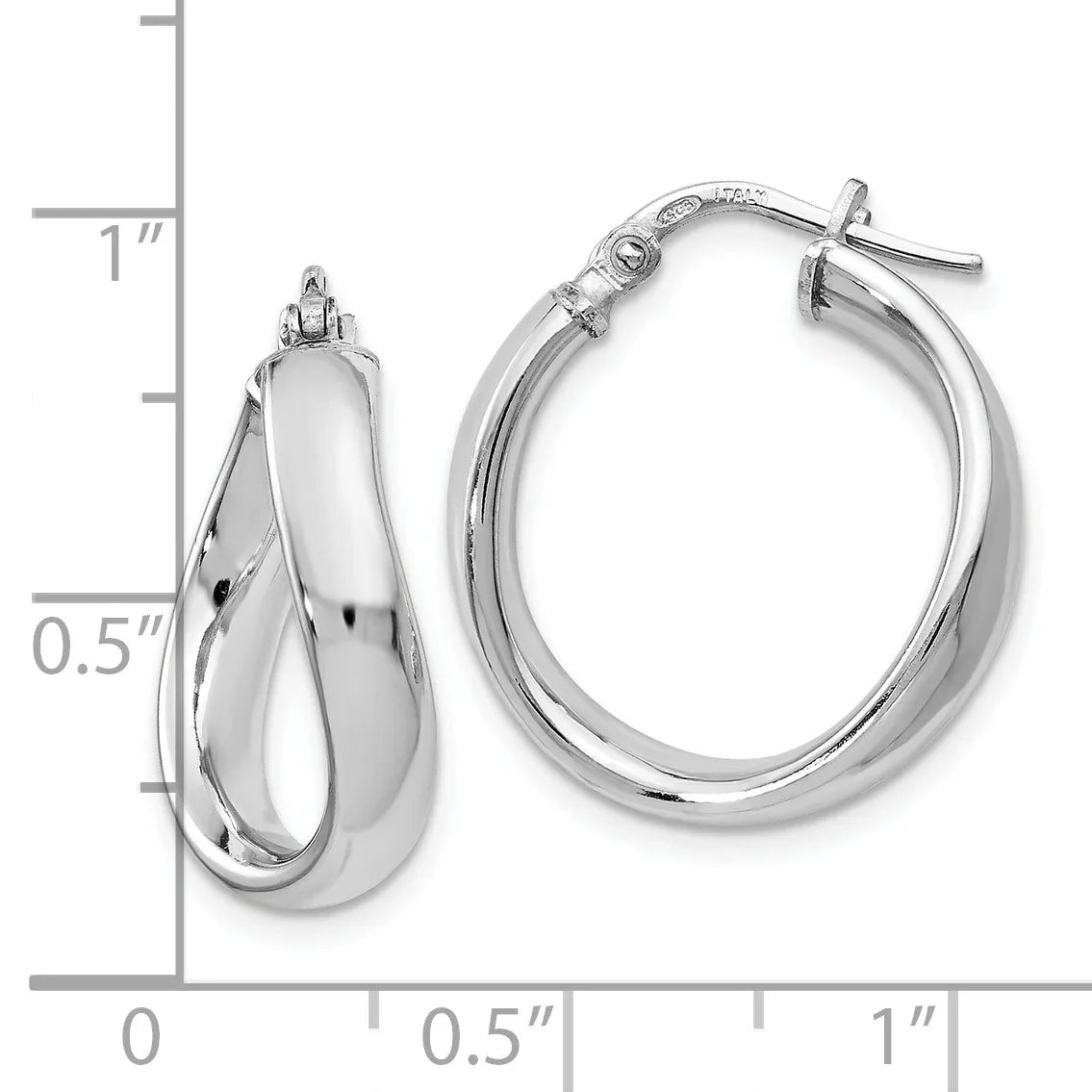 Fine Color Jewels Twisted Hoop Earrings Sterling Silver Rhodium Plated Wire & Clutch Closure for Women