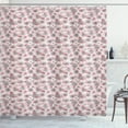 thumbnail image 1 of Ambesonne Flower Shower Curtain, Sketchy Flowers on Soft Pink, 69"Wx84"L, Seal Brown Pale Pink, 1 of 3