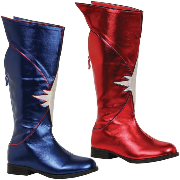Knee High Superhero Boot Adult Shoes Silver - Size 6