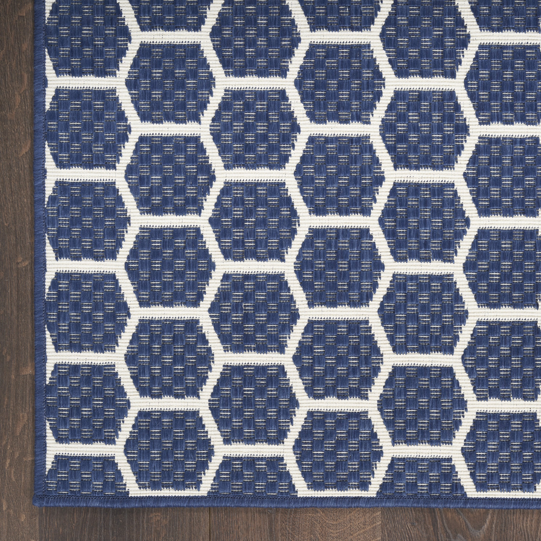 Nourison Twist Reversible 6' x 9' Navy Modern Rug