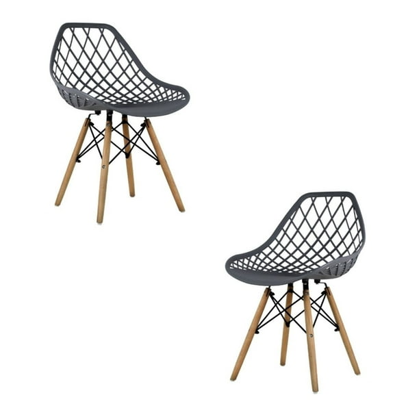 Set de 2 Sillas Eames Comedor Vento Plástico Gris Mundo In Hogar