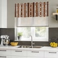thumbnail image 5 of 2 Pack Valances for Windows, Brown Beige Boho Window Valances for Living Room/Bedroom/Bathroom, Vintage Ethnic Tribe Abstract Art Retro Light Filtering Kitchen Curtain Valance 42"W x12" L, 5 of 9