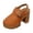 Brown, variant on Womens Vintage Clogs Dress Sandals 2026 Spring Summer Casual Leather Hollow out Buckles Closed Toe Platform Chunky Block High Heels Slingback Pumps Navy Size 6.5
