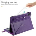 thumbnail image 3 of Dteck Case for iPad Pro 11 inch 2024,Folio Stand PU Leather Cover with Hand Strap, Crossbody Protective Case w/Pen Holder Card Slots Envelope Pocket Wallet Case for iPad Pro 11-in. (M4),Purple, 3 of 7