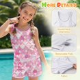thumbnail image 6 of Xoenoiee Pink Mermaid Scales Pearl Print Girls Swimsuit 2 Piece Girls Tankini Swimsuit with Shorts Sleeveless Bathing Suit Swimwear Beachwear with Removable Pads, Size 12-13 Years, 6 of 7