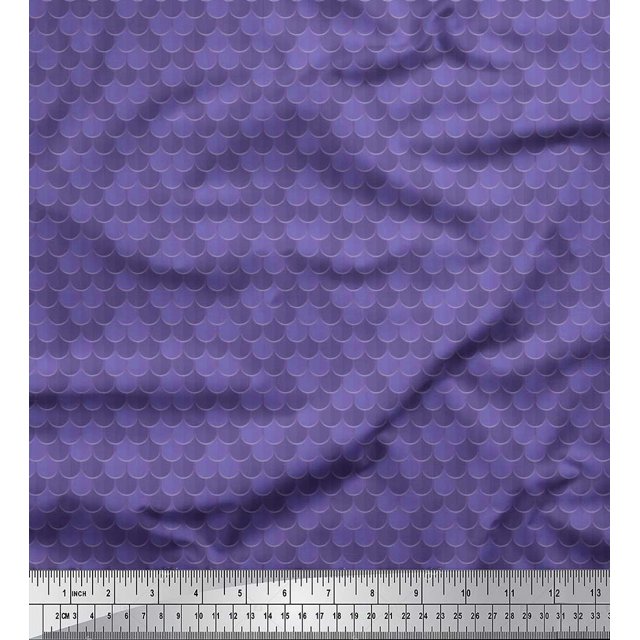 Soimoi Purple Rayon Fabric Scales Geometric Print Sewing Fabric Yard 56 Inch Wide