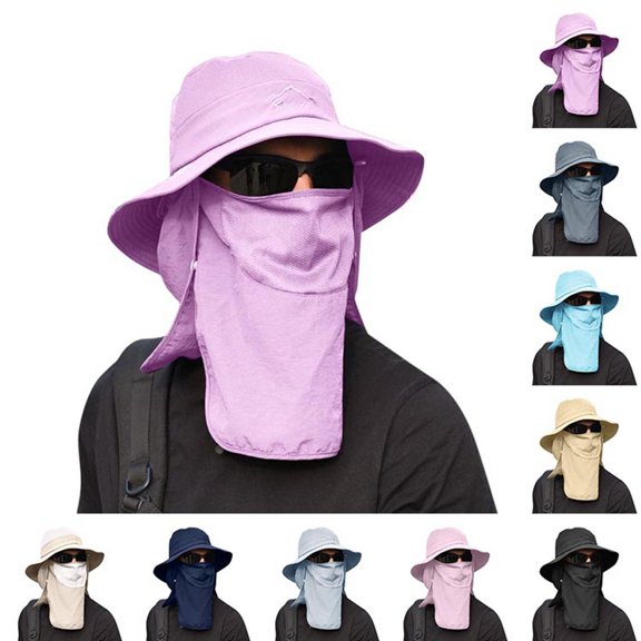 LRen Stylish Summer Sun Hat for Women Wide Brim Outdoor Ponytail Bucket Cap Ideal Beach Fishing Hiking Activities Beige
