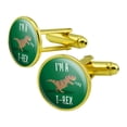 thumbnail image 1 of I'm A T-Rex Rawr Cute Tyrannosaurus Rex Round Cufflink Set Gold Color, 1 of 5