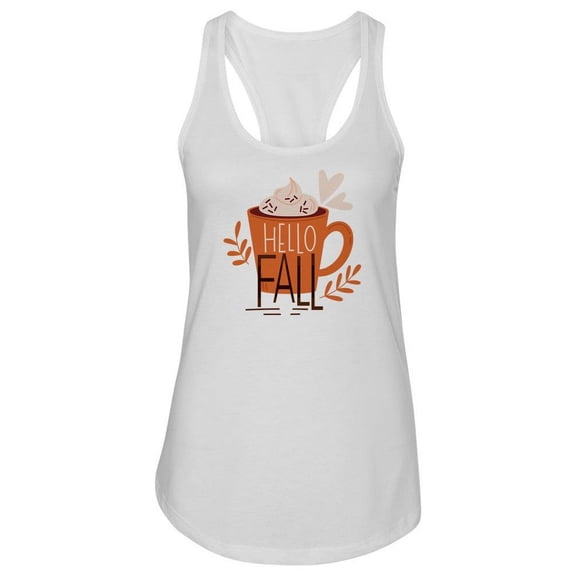 Hello Fall Mug Racerback Tank Women -SPIdeals Designs, Female Large