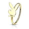 thumbnail image 1 of Cartilage Nose Bendable Hoop with Playboy Bunny Top 20g, 1 of 4