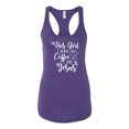 thumbnail image 2 of Wild Bobby This Girl Runs On Coffee And Jesus Inspirational/Christian Women Racerback Tank Top, Purple Rush, Large, 2 of 5