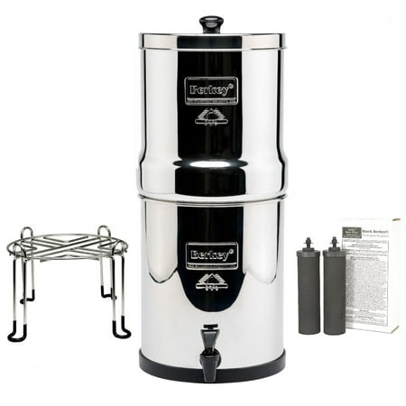 

Imperial Berkey Gravity-Fed Water Filter with 2 Black Berkey Elements and Berkey Wirestand Accessory with Rubberized Non-skid Feet