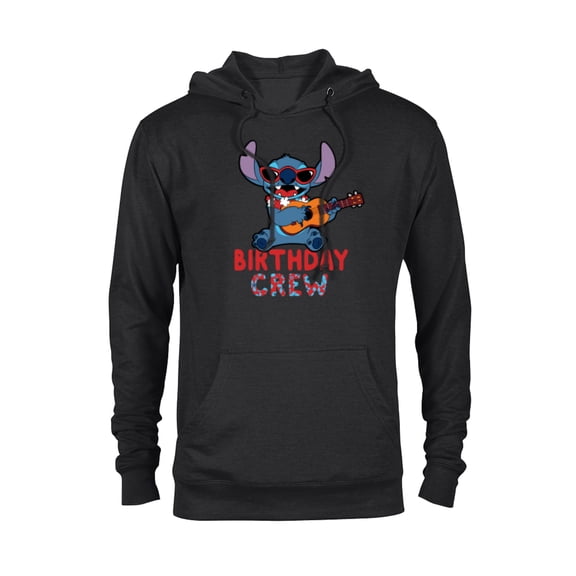 Disney Lilo & Stitch Tropical Birthday Crew Party Matching - Pullover Hoodie for Adults - Customized-Black