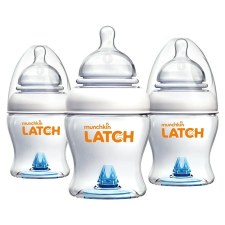 Munchkin LATCH Anti-Colic Baby Bottle, BPA Free, 4oz, 3 Pack