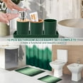 thumbnail image 6 of Bathroom Accessories Bathroom Sets with Shower Curtain and Rug, Black Waterproof Shower Curtain with Ultra Absorbent Rug Bathroom Accessories Set for Home Decor- Dark Green, 6 of 15