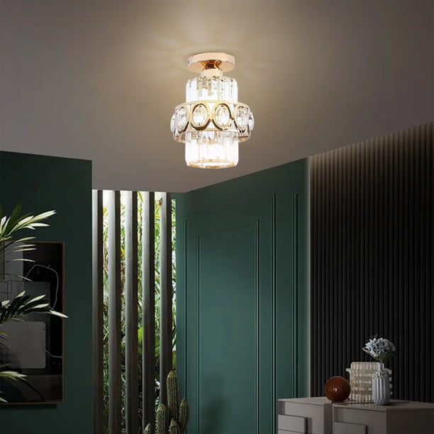 Teissuly Chandelier Crystal Ceiling Light Semi Mount Ceiling Lighting Fixture Modern Crystal Ceiling Lamp Teissuly WER202312147228