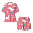 thumbnail image 4 of Lsque Yoga Unicorn Women's Short-Sleeved Pajama Set - 2 Piece Soft and Lightweight Sleepwear Set-3X-Large, 4 of 9