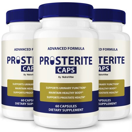 (3 Pack) Prosterite Caps - Official Prosterite Pills For Prostate Heath, All Natural Formula To Support Control, Energy & Overall Well-Being, Review (180 Capsules)