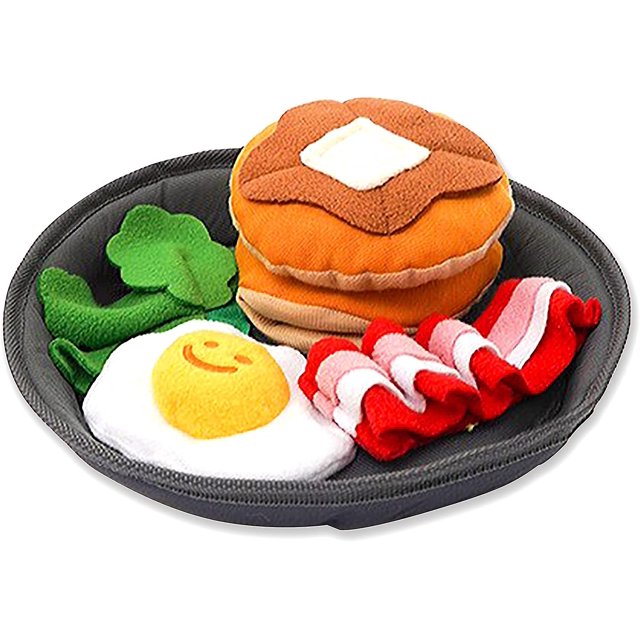 Tapete olfativo para perros, juguete rompecabezas chirriante con forma de brunch, juguetes interactivos para perros que fomentan la búsqueda natural de alimento.